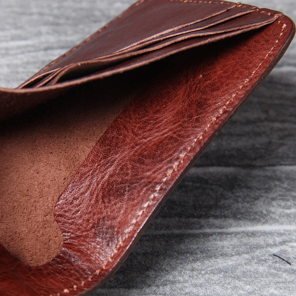 Bi-Fold Cowhide Leather Wallet