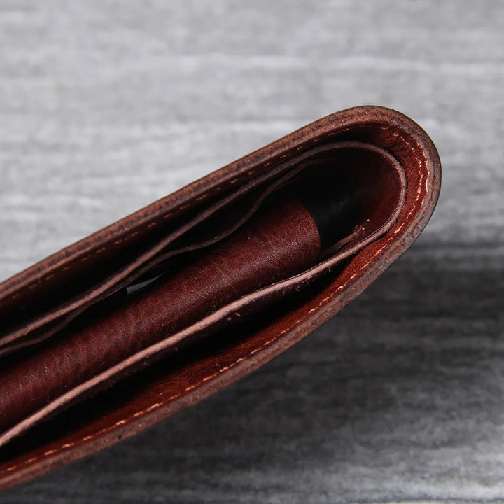 Bi-Fold Cowhide Leather Wallet