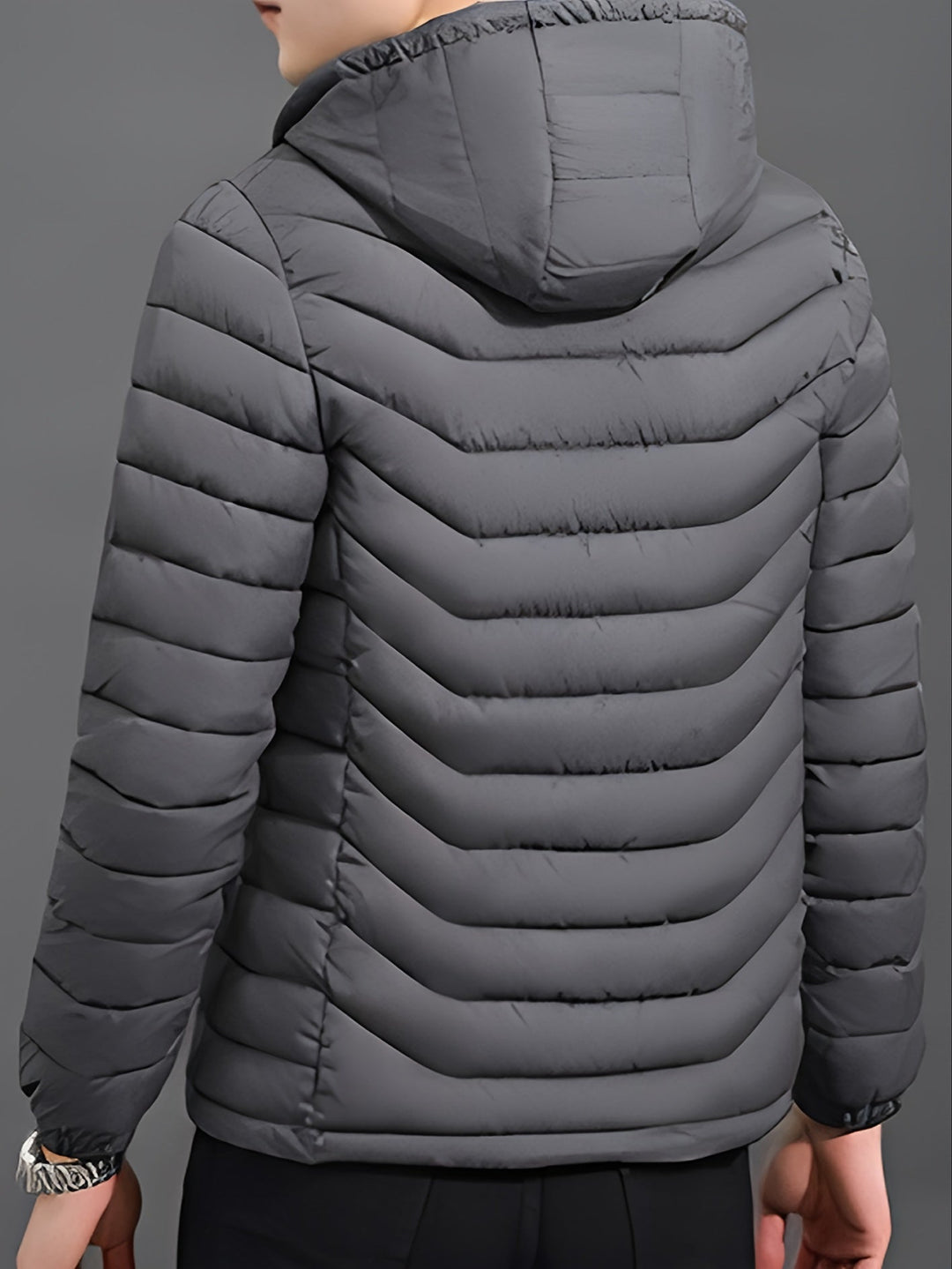Men's jacket showing the front fastening