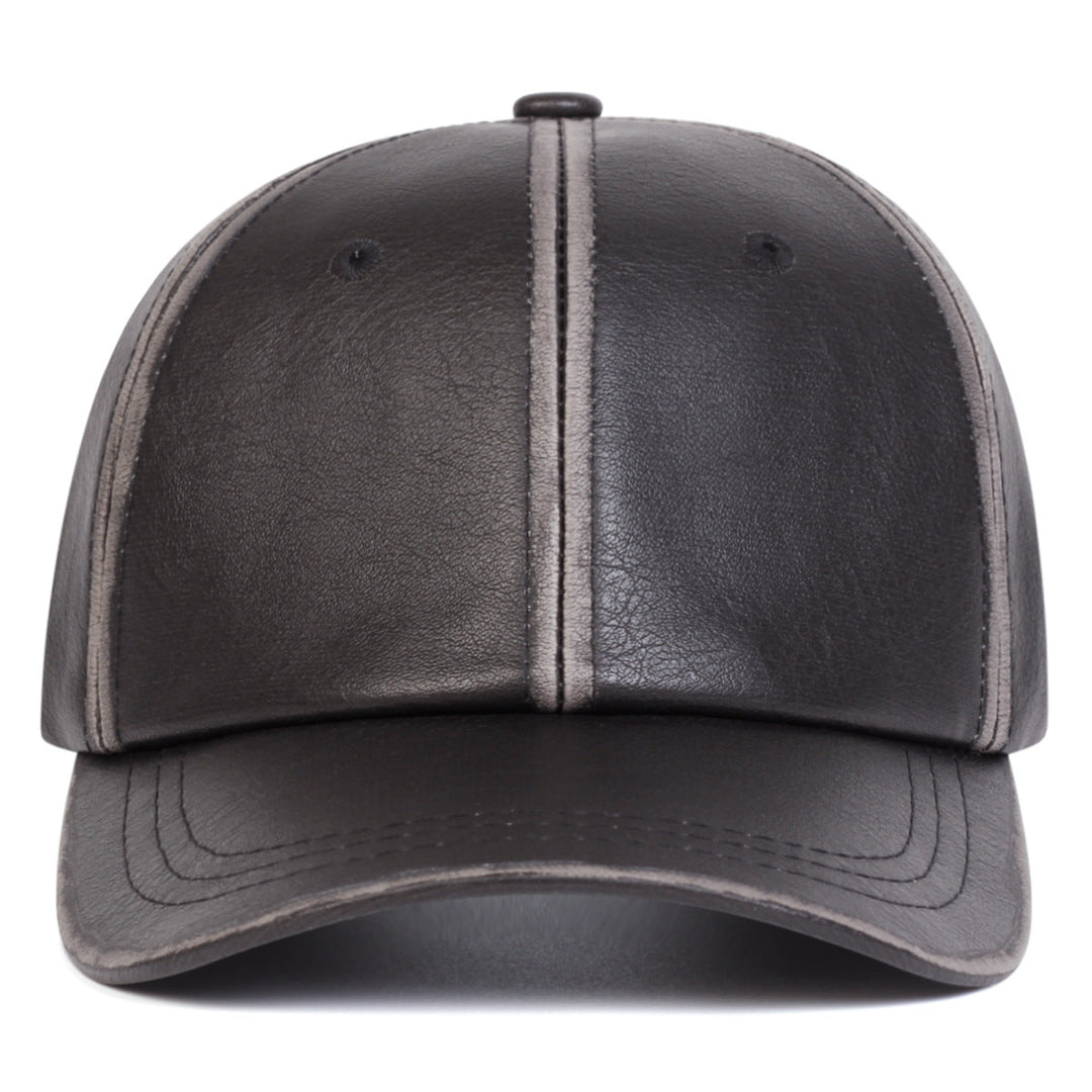 Genuine Leather Structured Baseball Cap Vintage Washed