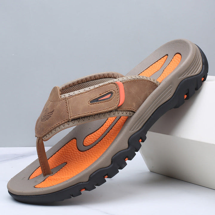 Men's Leather Ergonomic Sandals Brown
