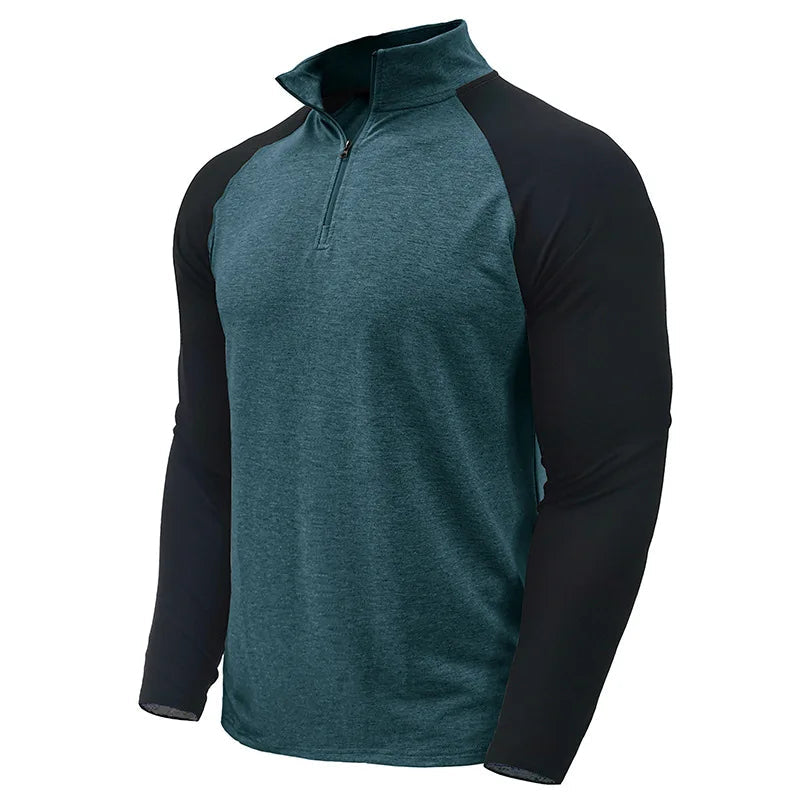Men's Color Block Stretch Quarter Zip Pullover