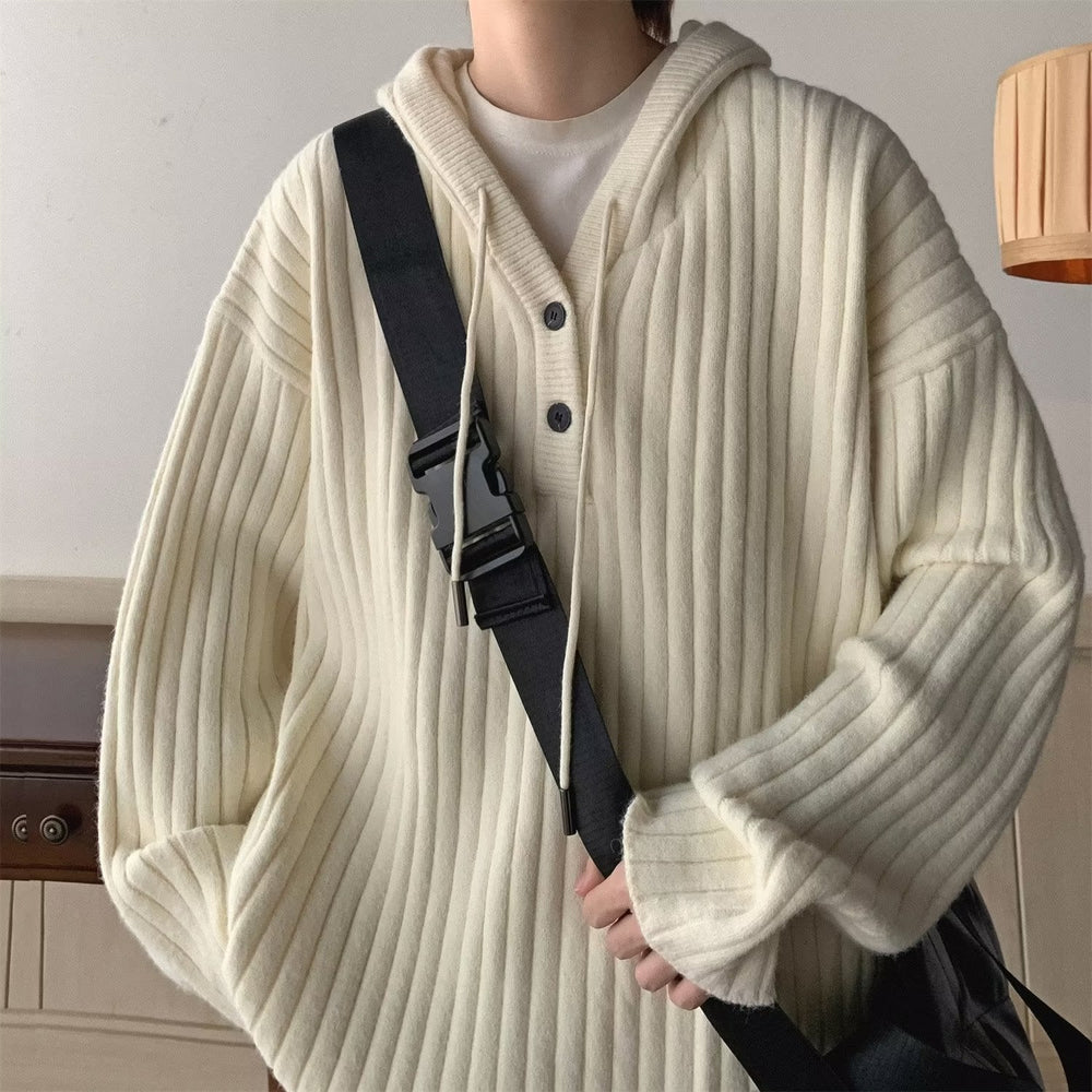 Close-up of the cardigan's textured waffle knit fabric