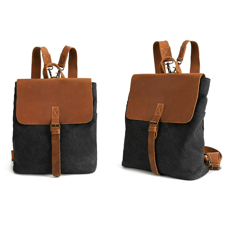 Vintage Canvas Square Backpack