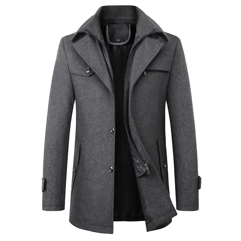Elegant Long Wool Blend Coat