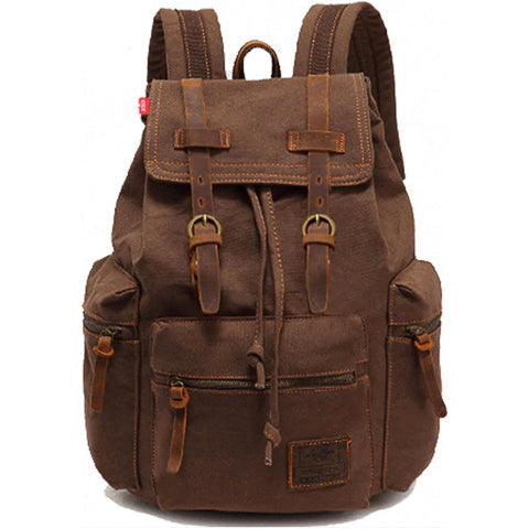Vintage Canvas Backpack Durable Weather-Resistant Design