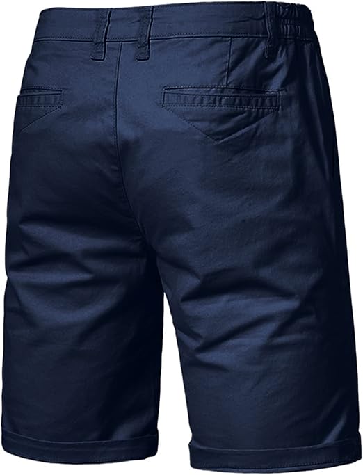 Cotton Blend Stretch Waistband Casual Shorts