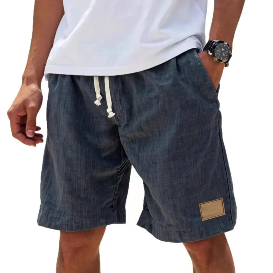 Men's Casual Linen Drawstring Sweat Shorts