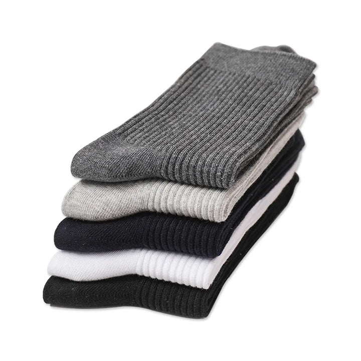 Men's Mid-Calf Cotton Socks Solid Color