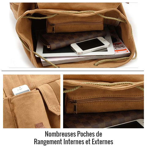 Waterproof Canvas Camera Backpack Vintage Rugged Style