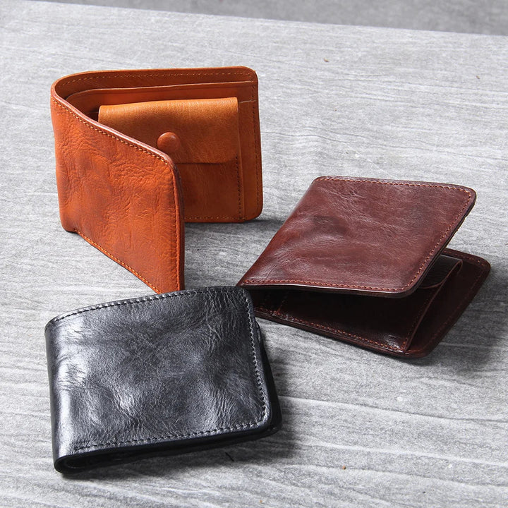 Bi-Fold Cowhide Leather Wallet