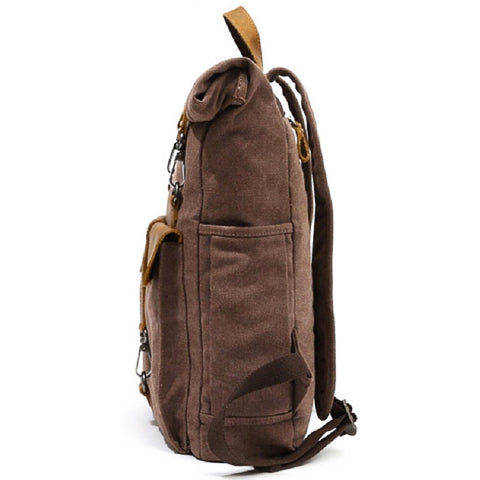 Vintage Canvas Roll-Top Backpack Men's
