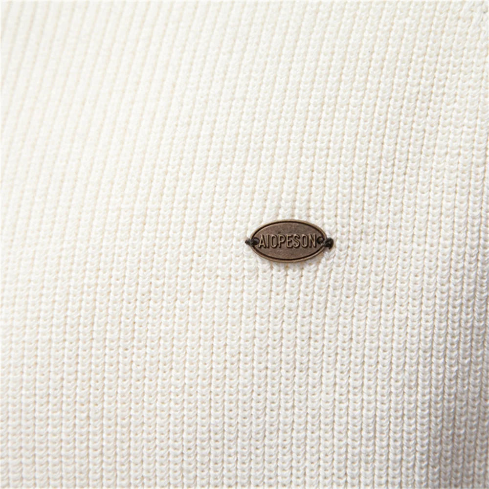 Men's Cotton Mock Neck Quarter Zip Pullover Sweater