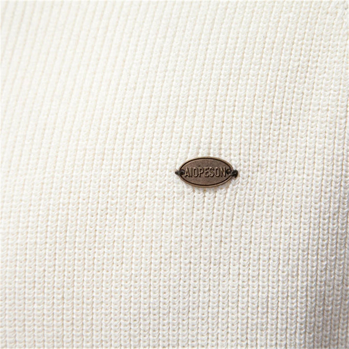 Men's Cotton Mock Neck Quarter Zip Pullover Sweater
