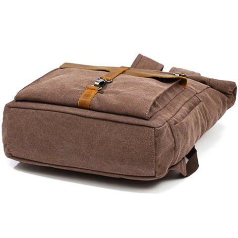 Vintage Canvas Roll-Top Backpack Men's