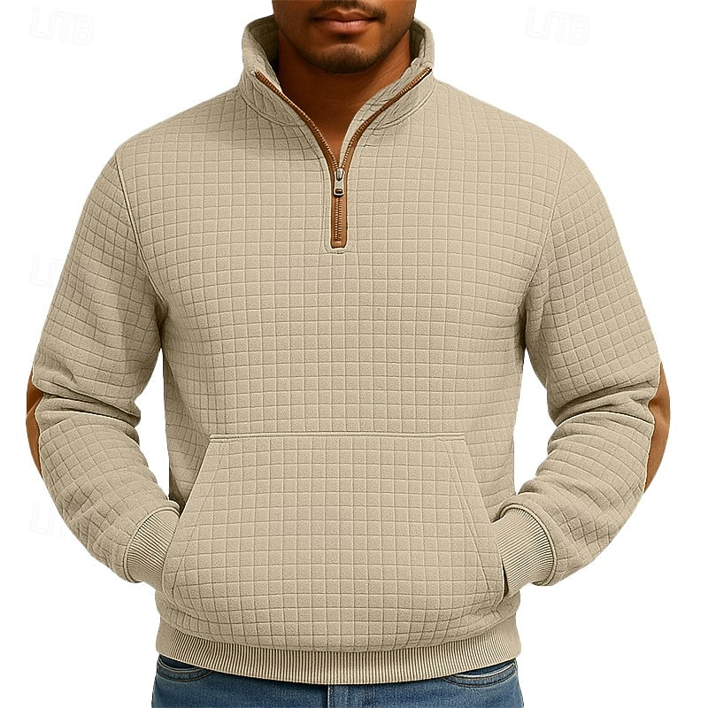 Men's Textured Quarter-Zip Sweatshirt