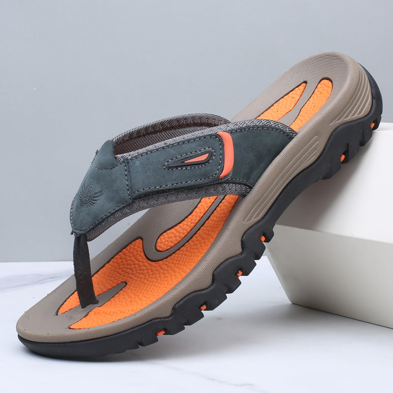 Men's Leather Ergonomic Sandals Brown
