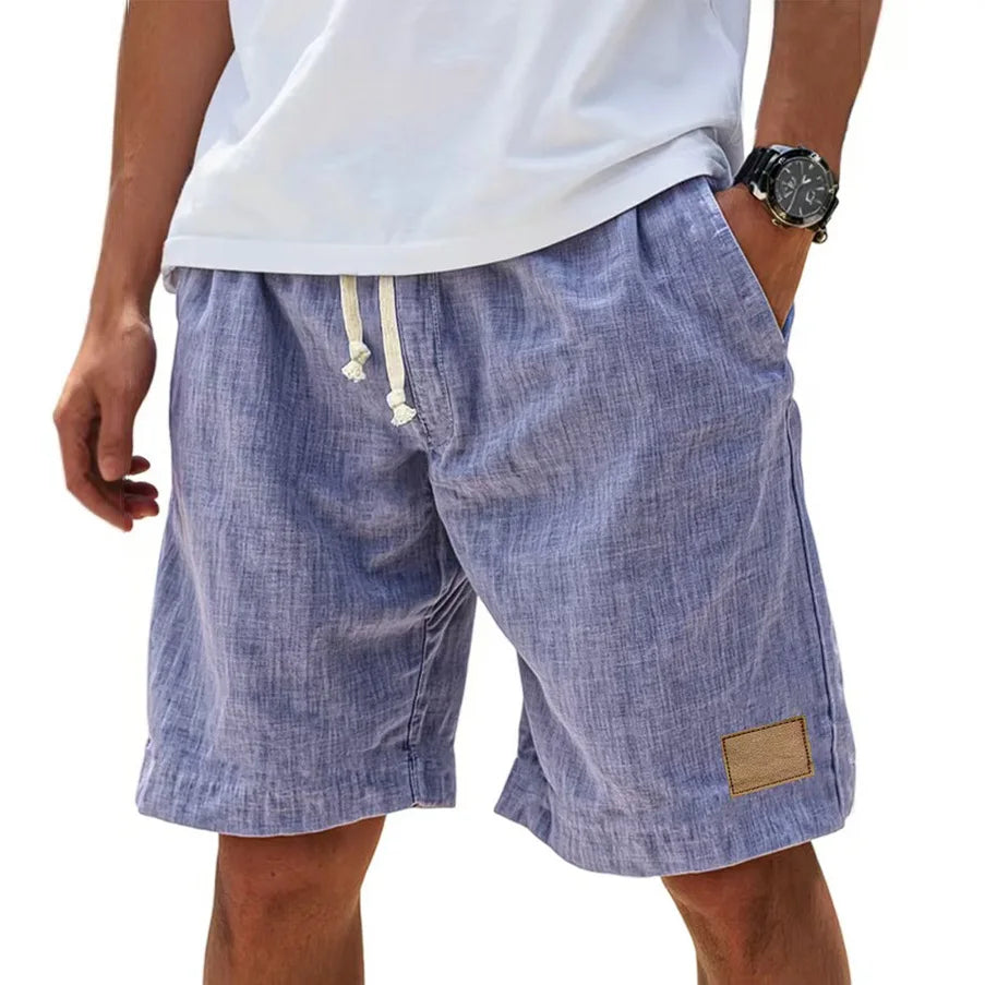 Men's Casual Linen Drawstring Sweat Shorts