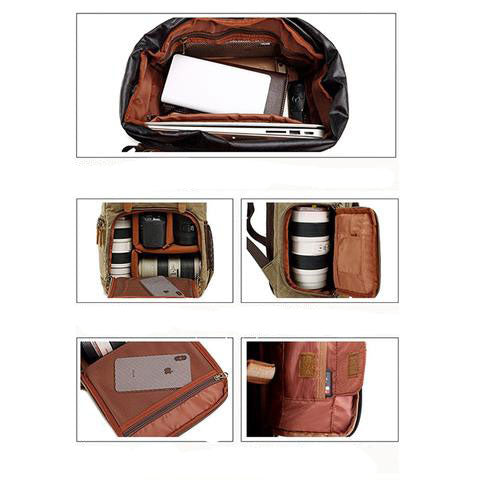 Canvas Vintage Camera Backpack