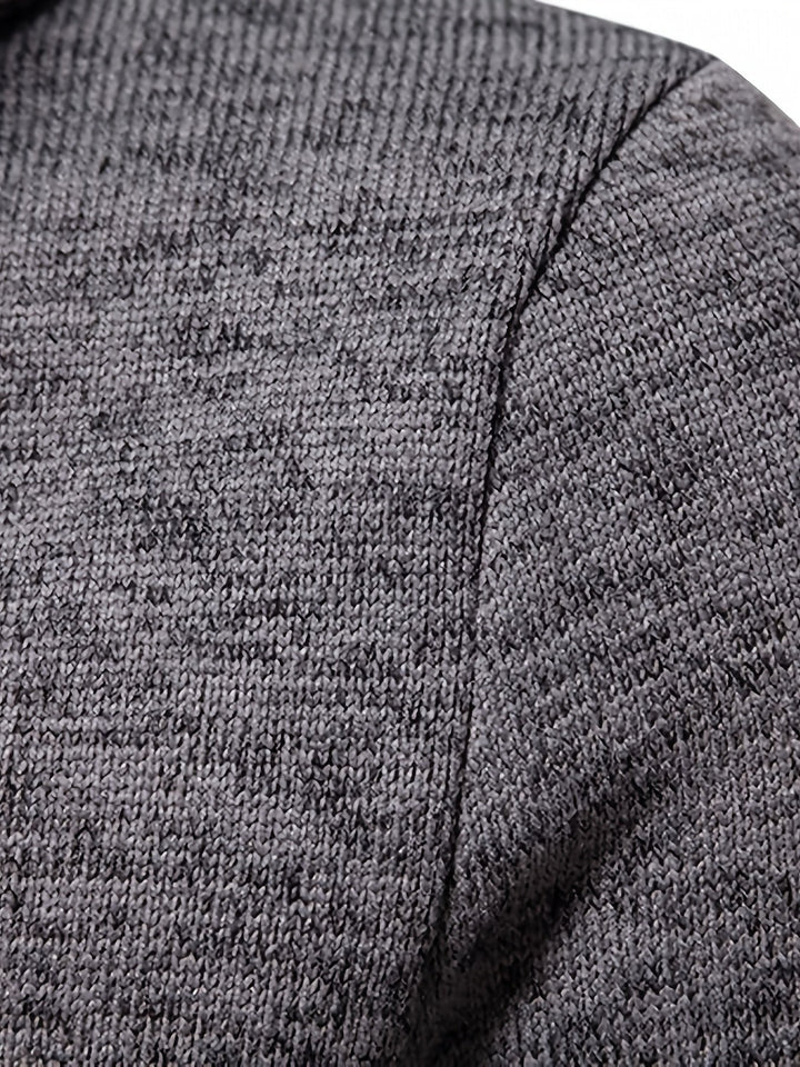 Men's knitted jumper with long sleeves and shawl collar