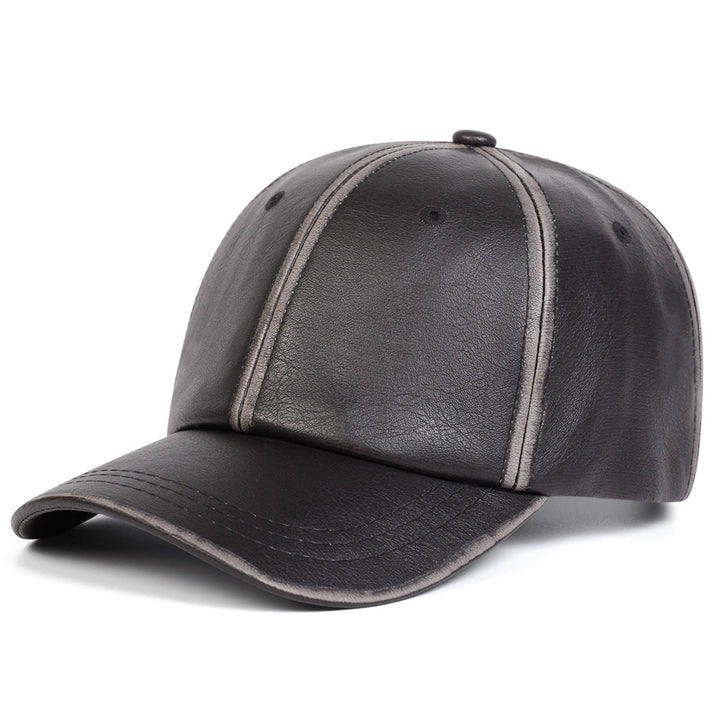Genuine Leather Structured Baseball Cap Vintage Washed