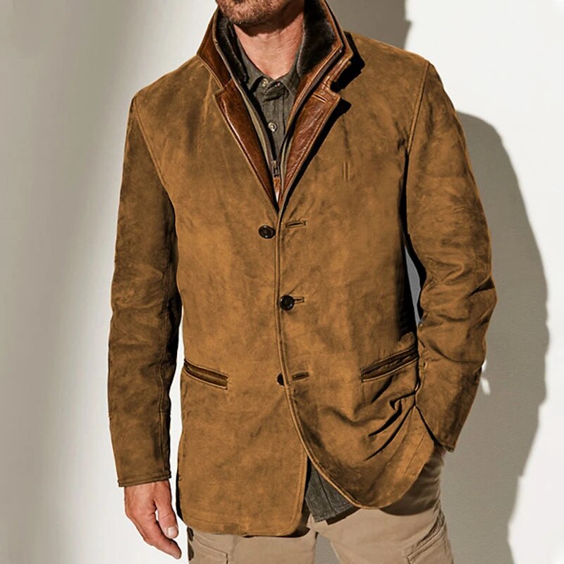 Retro Vintage Wool Blend Jacket for Men