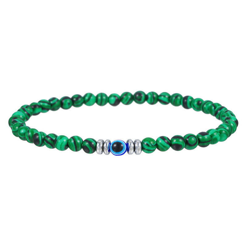 Men's Natural Stone Evil Eye Beaded Bracelet