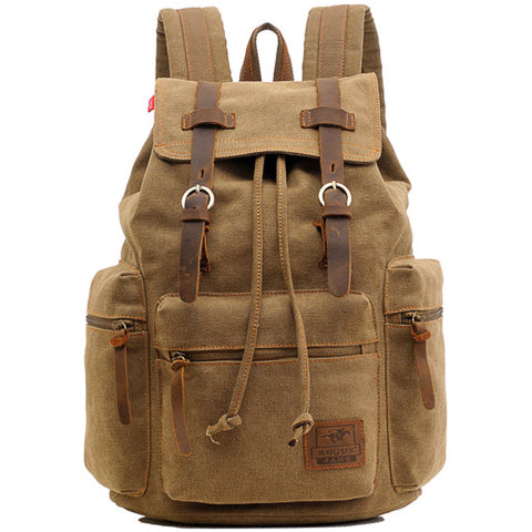 Vintage Canvas Backpack Durable Weather-Resistant Design