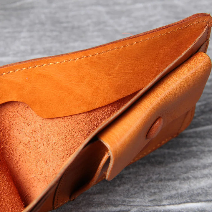 Bi-Fold Cowhide Leather Wallet