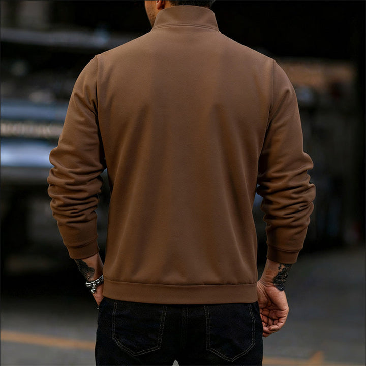 Men's Polyester Half Zip Long Sleeve Top