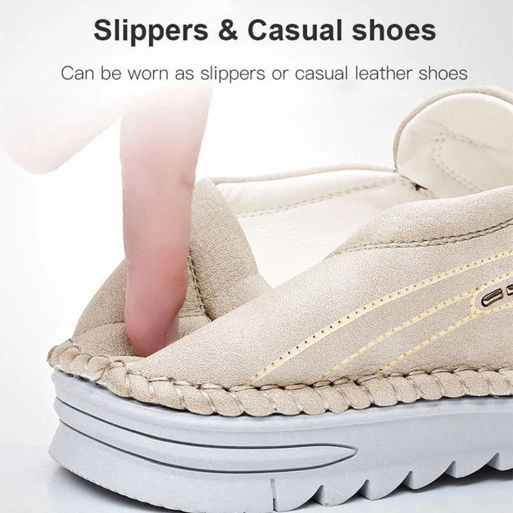 Men's Leather Canvas Slip-On Sneakers