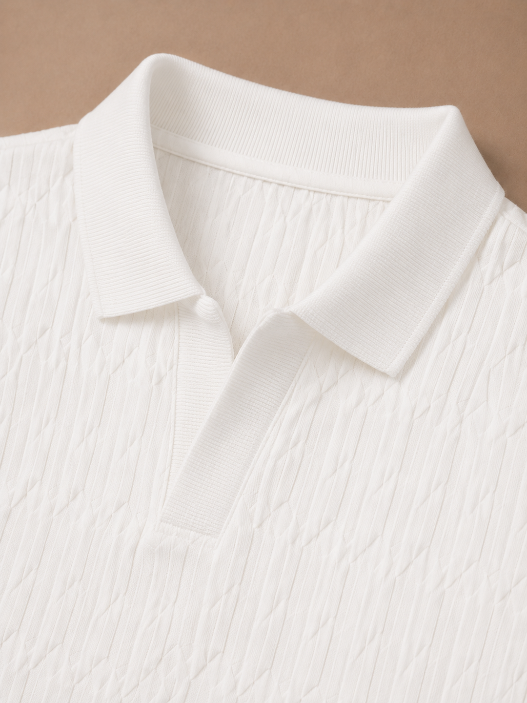 Men's Soft Textured Knit Polo Shirt Breathable Summer
