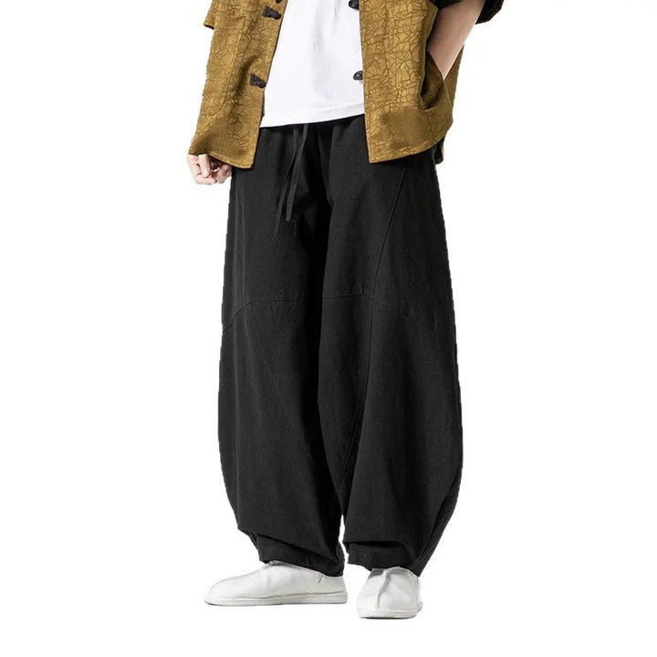 Men's Cotton Loose Fit Wide-Leg Pants