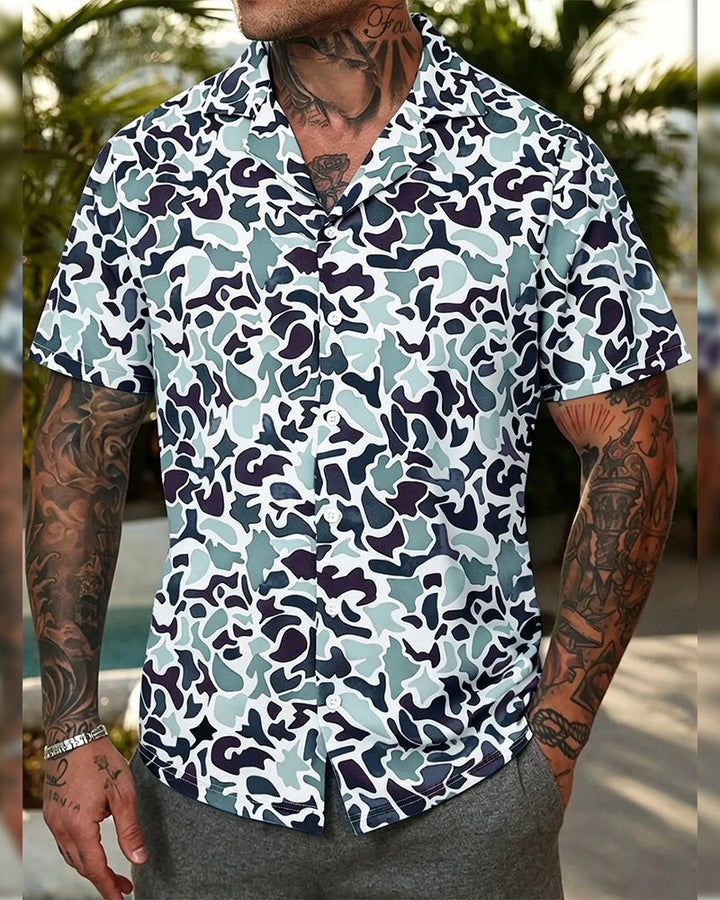 Men's Short Sleeve Camouflage Shirt Casual Fit