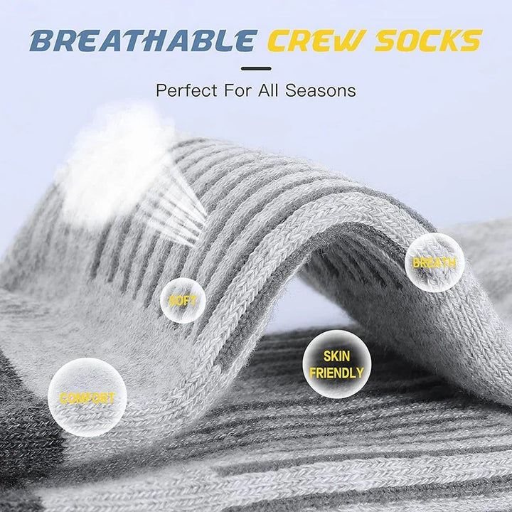 Men's Cushioned Breathable Athletic Crew Socks