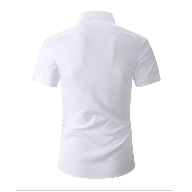 Slim Fit Short-Sleeve Shirt Breathable Fabric