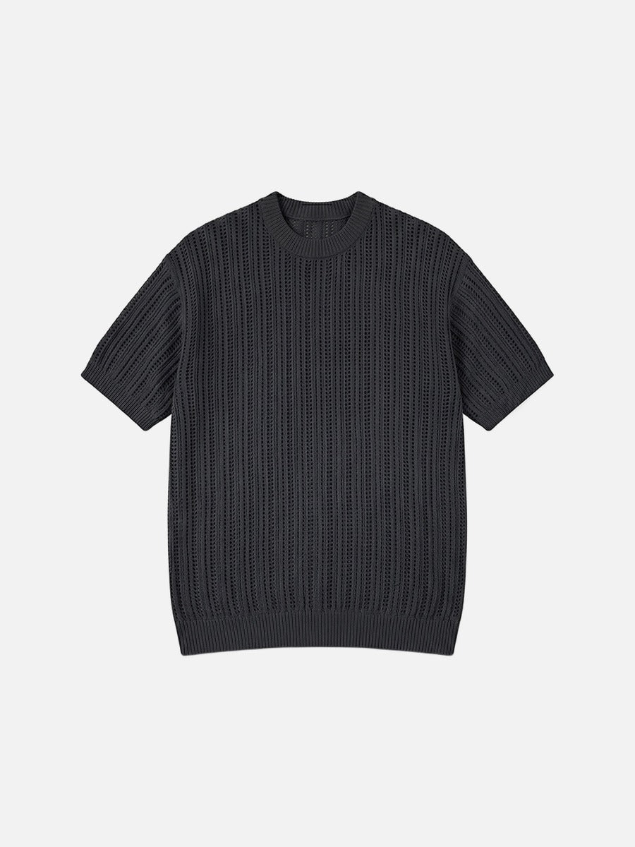 Men's breathable open-knit top shown from the back