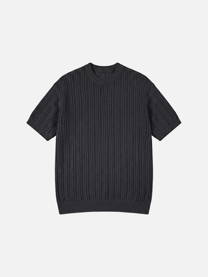 Men's breathable open-knit top shown from the back