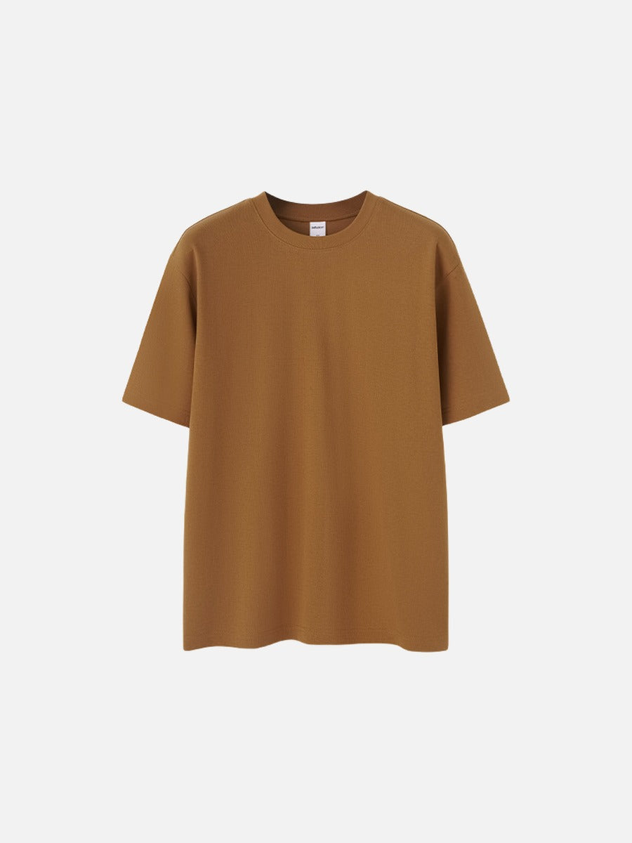 Men's plain oversized T-shirt with short sleeves and crew neck