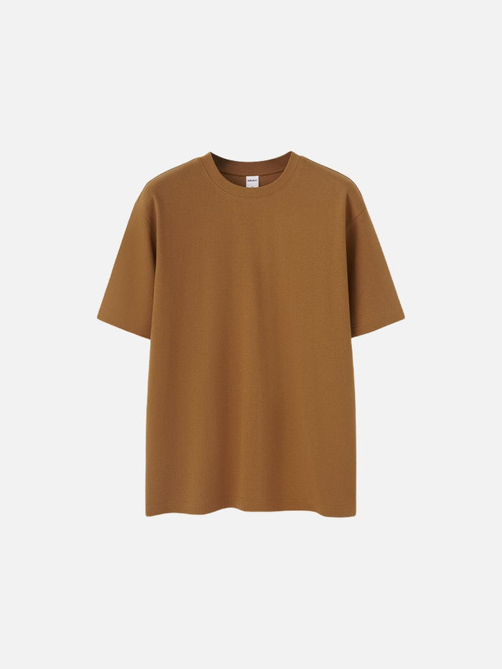 Men's plain oversized T-shirt with short sleeves and crew neck