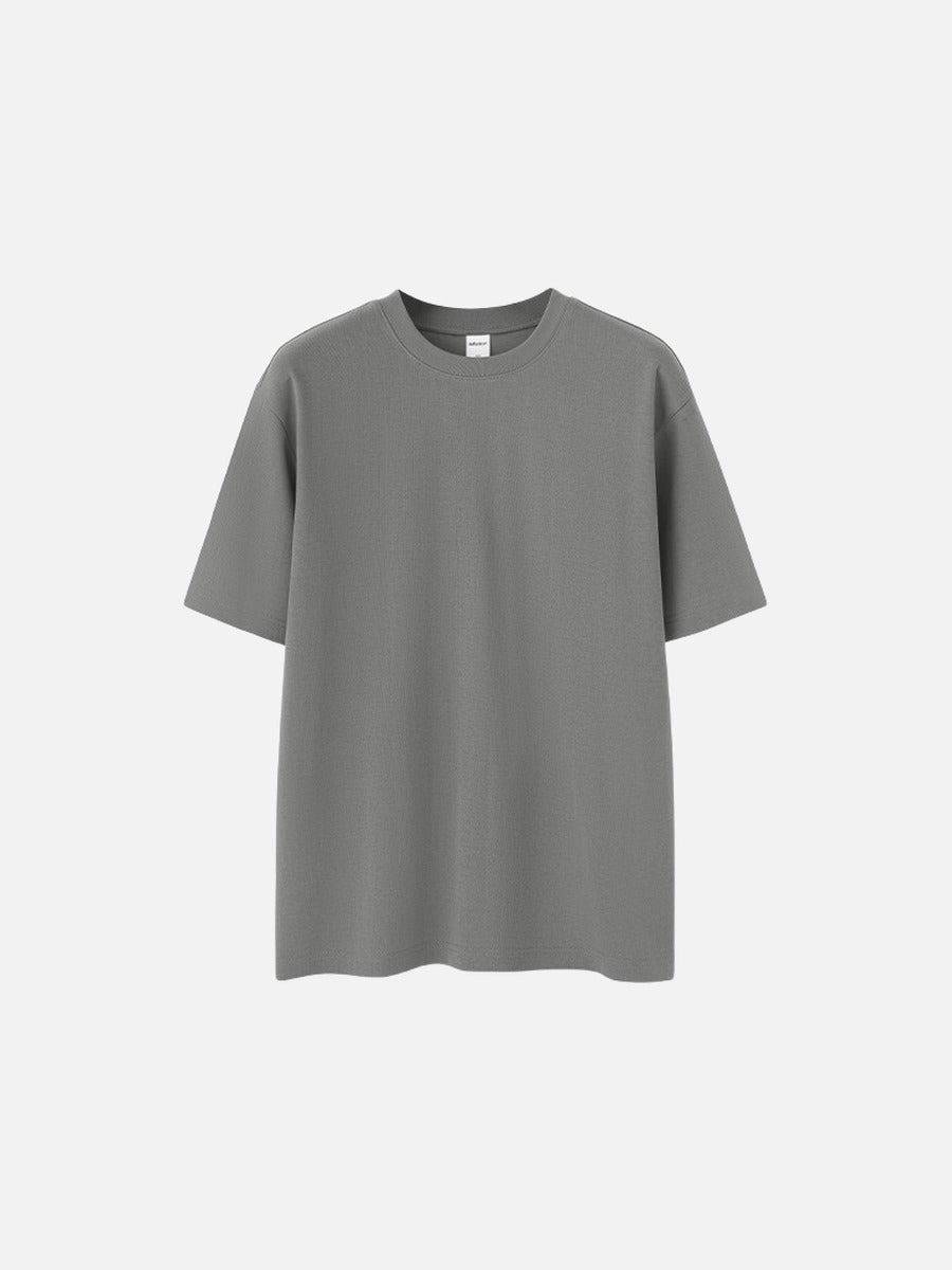 Men's relaxed fit cotton T-shirt in a solid colour, back view