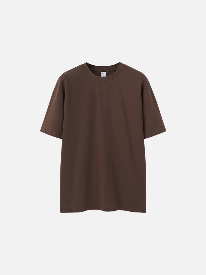 Close-up of the soft cotton fabric on the men's oversized T-shirt