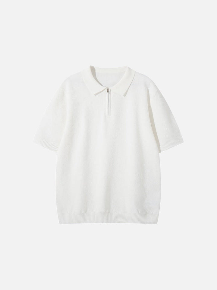 Men's Quarter-Zip Knit Polo Shirt Relaxed Fit