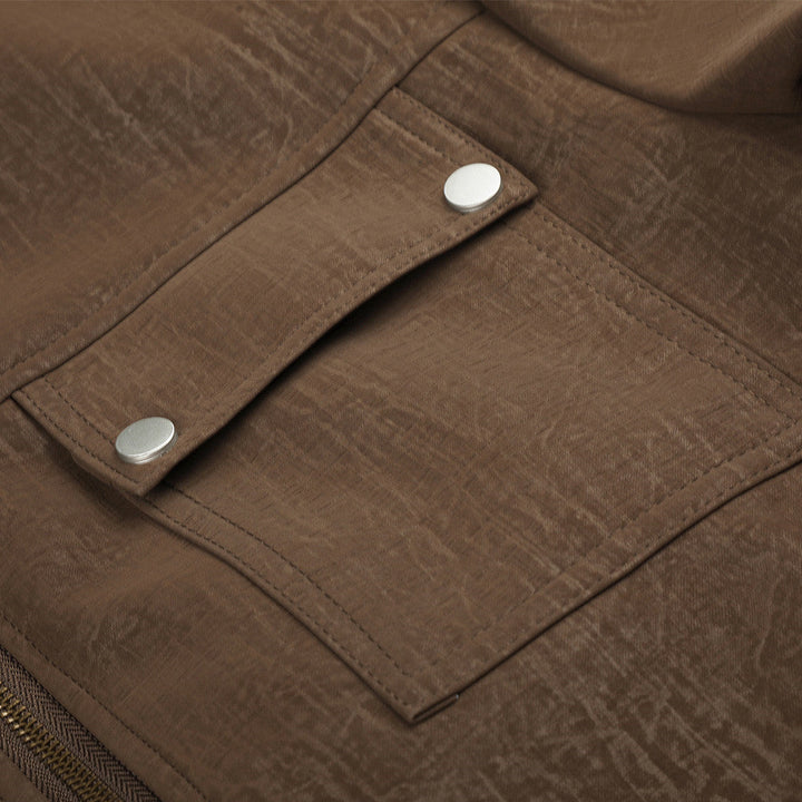 Men's brown jacket styled as a casual everyday layer