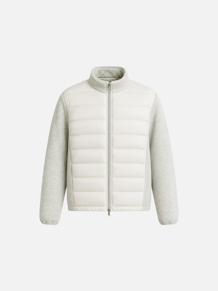 Men's Padded Fleece Stand Collar Jacket