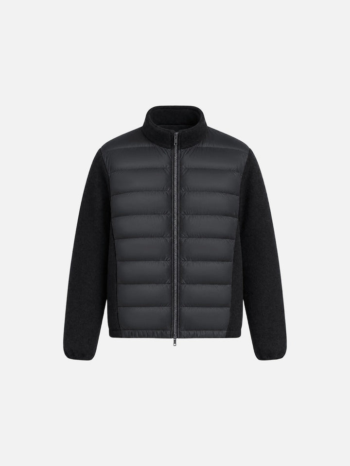Men's padded fleece jacket with a cosy stand collar