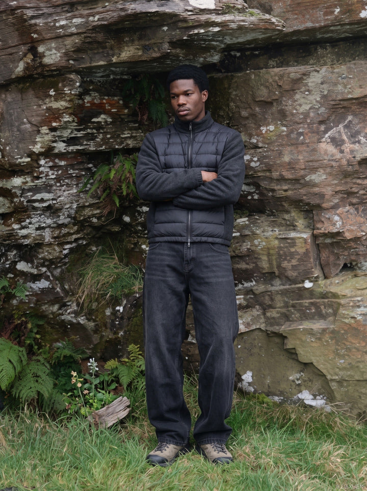 Padded fleece jacket designed for men's everyday wear