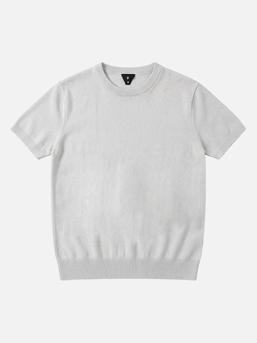 Men's Ribbed Crew Neck T Shirt Relaxed Fit