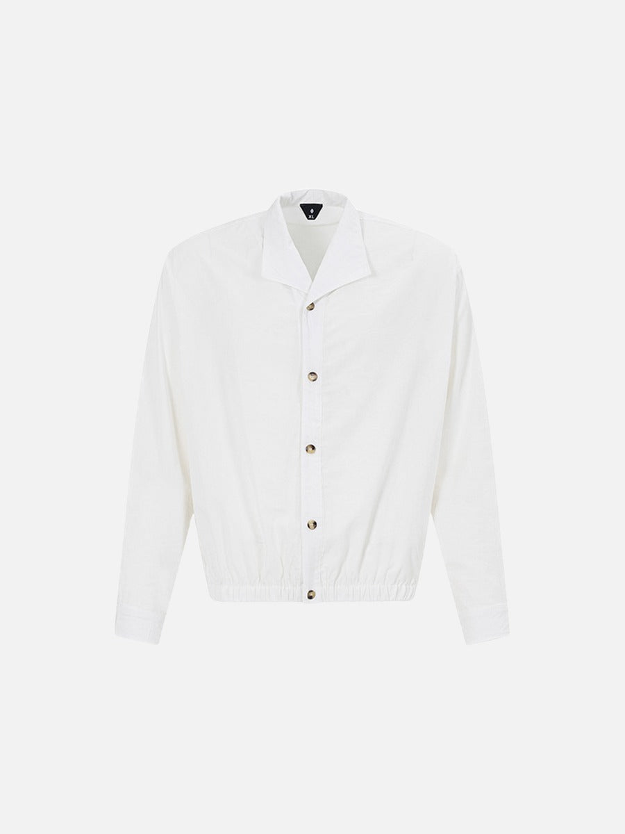Men's Relaxed Blouson Jacket With Camp Collar