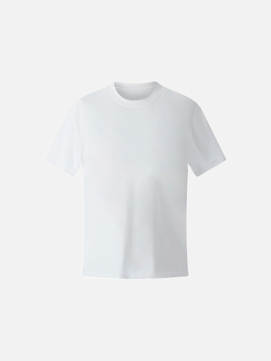 Men's black regular fit lyocell blend T-shirt back view